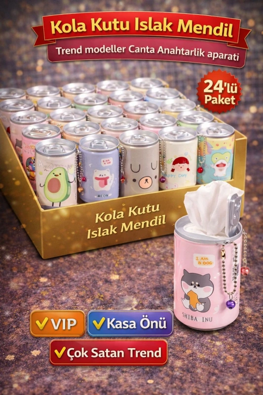 YUVARLAK KOLA KUTU ISLAK MENDİL / 24LÜ PAKET